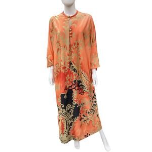 Vintage Mademoiselle Kaftan Women’s One Size USA Union Made Orange Gold Black